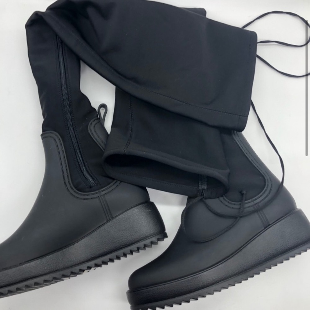 Jeffery Campbell over the knee rain boots